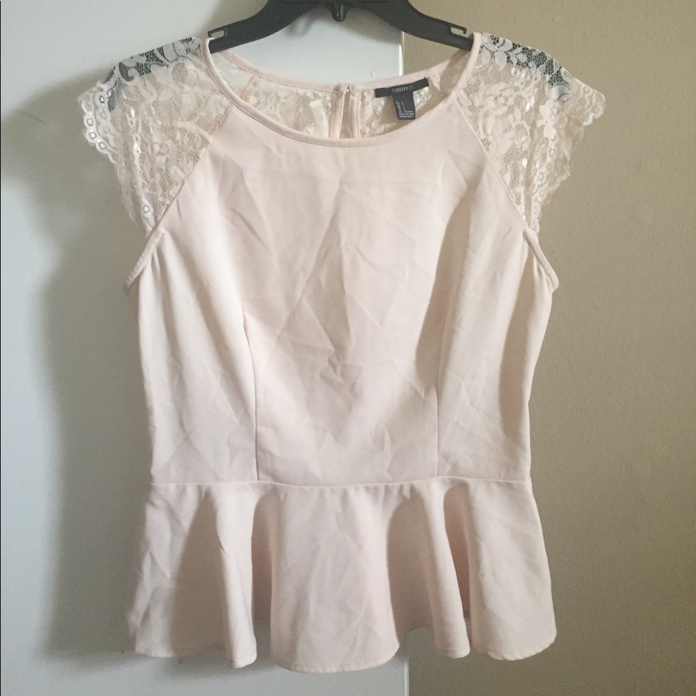 Lace peplum blouse